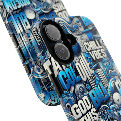 Blue Pattern Image 28 Design Phone Case for Men Women Shockproof Protective Cover with 3D Wrap and UV Protection