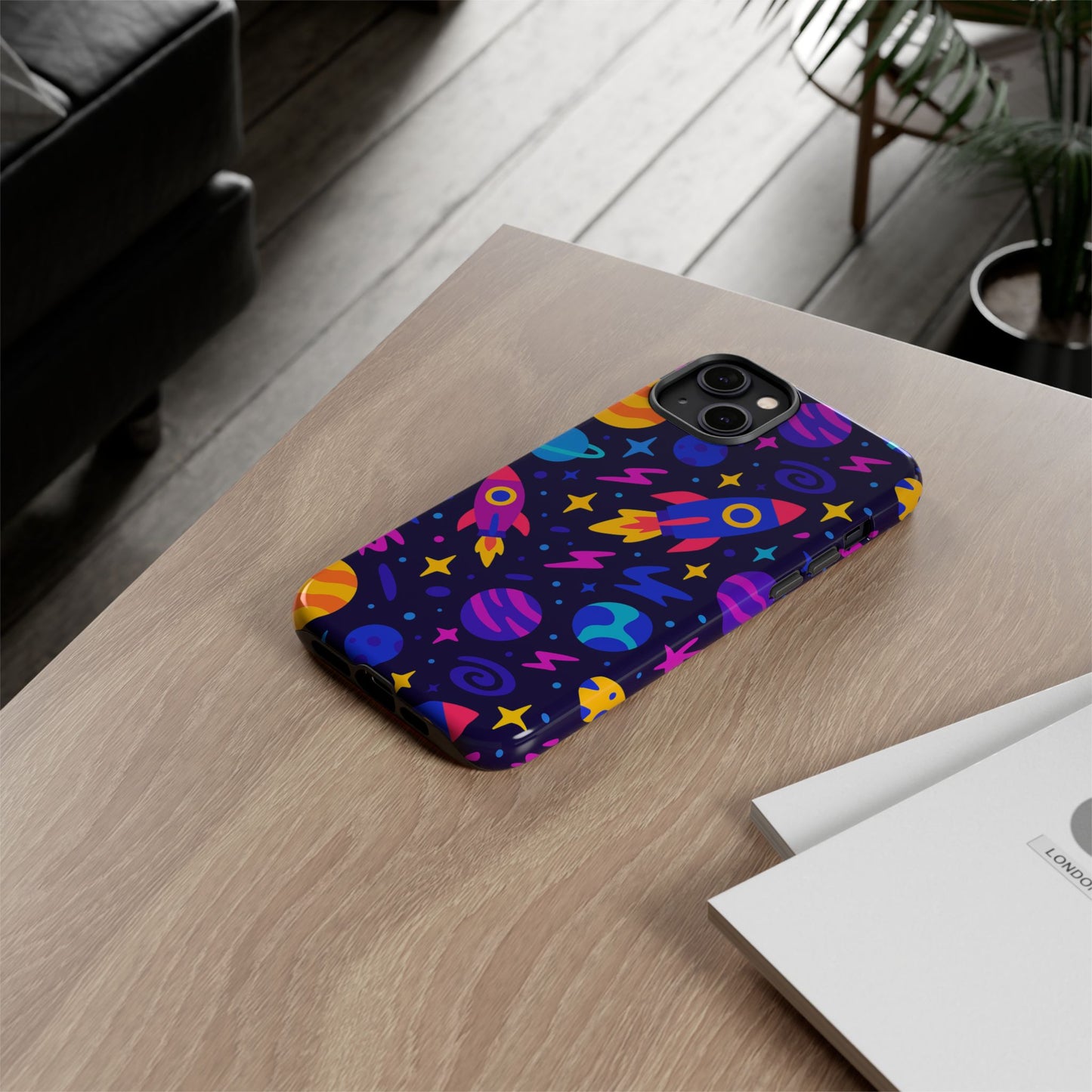 vibrant 3d wrap protective phone case with playful space theme for stylish self-expression compatible with iphone 13, 14, 15 & 16 – all models including pro, pro max & plus