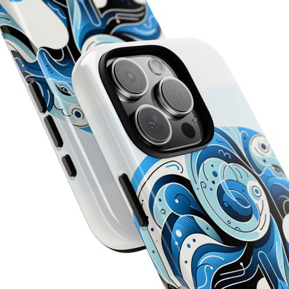 Vibrant 3D Blue Elephant Design Protective Phone Case – Unique Abstract Art Style for Stylish Protection Compatible with iPhone 13, 14, 15 & 16 – all models including Pro, Pro Max & Plus
