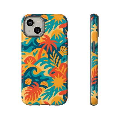 Vibrant Tropical Phone Case for Stylish Protection with 3D Wrap Design – Unisex Fashion Accessory Compatible with iPhone 13, 14, 15 & 16 – All Models Including Pro, Pro Max & Plus