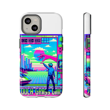 Touch Grass Daily 3D Wrap Protective Phone Case for Smartphones, Durable Shock Absorption, UV Protected, Unique Anime Design, Fun Gift for Tech Enthusiasts