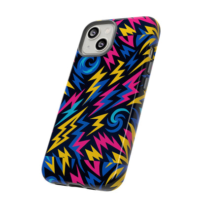 Vibrant Lightning Bolt Protective Phone Case with 3D Wrap Design for Trendy Aesthetic Accessories Compatible with iPhone 13, 14, 15 & 16 – all models including Pro, Pro Max & Plus