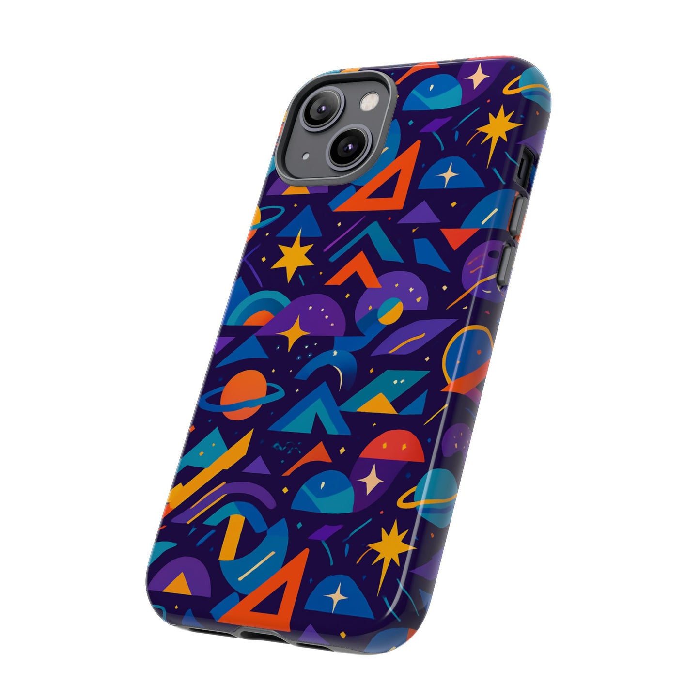 vibrant geometric 3d wrap protective phone case for unique accessories lovers compatible with iphone 13, 14, 15 & 16 – all models including pro, pro max & plus