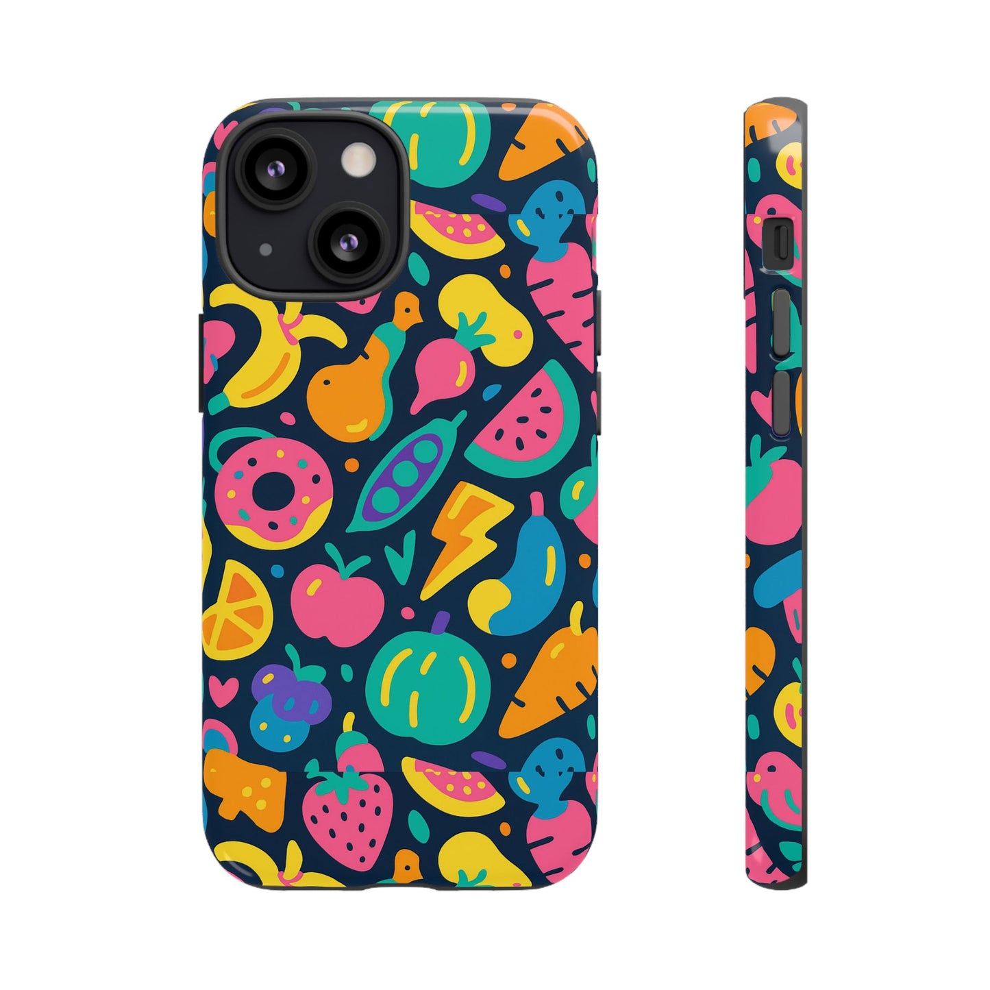 vibrant 3d fruit pattern protective phone case colourful accessory for stylish individuals compatible with iphone 13, 14, 15 & 16 – all models including pro, pro max & plus