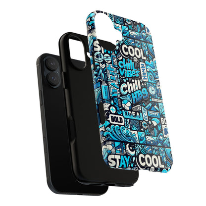 Vibrant 3D Wrap Protective Phone Case with Colourful Chill Vibes Design – Unique Style Accessory for Self-Expression Compatible with iPhone 13, 14, 15 & 16 – all models including Pro, Pro Max & Plus