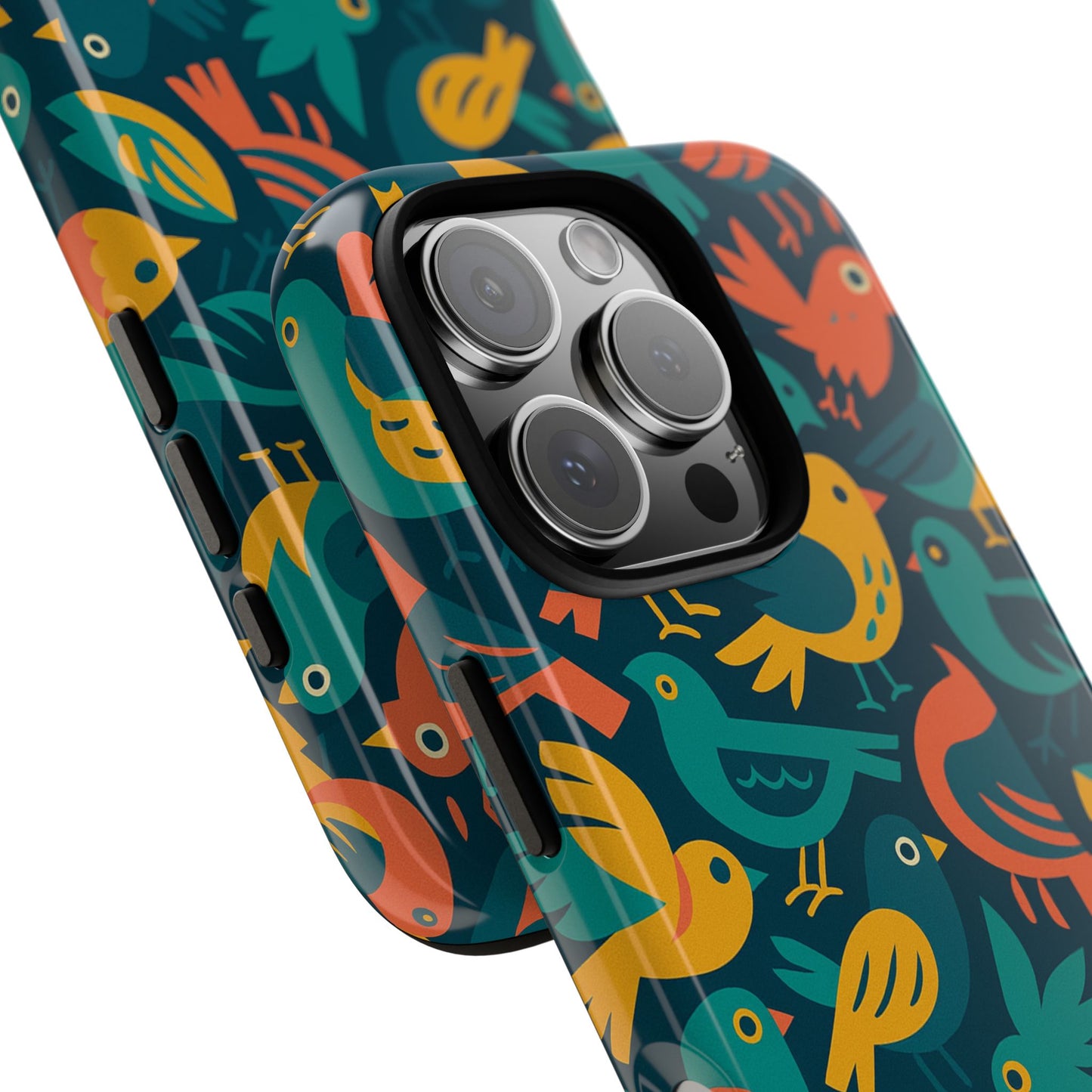 multicolour bird pattern 3d wrap protective phone case – vibrant accessory for self-expression compatible with iphone 13, 14, 15 & 16 – all models including pro, pro max & plus