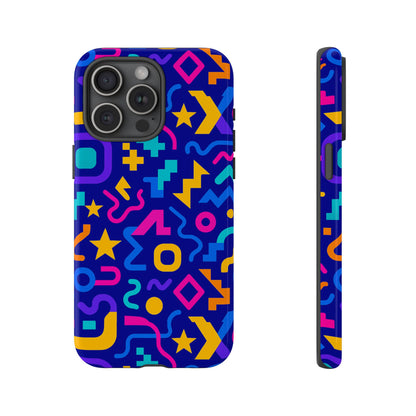 Vibrant Geometric Protective Phone Case with 3D Wrap Design – Playful Accessory for Self-Expression Compatible with iPhone 13, 14, 15 & 16 – all models including Pro, Pro Max & Plus