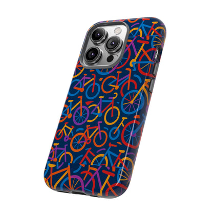 Multicolour 3D Bicycle Pattern Protective Phone Case Stylish Design for Creative Individuals Compatible with iPhone 13, 14, 15 & 16 – all models including Pro, Pro Max & Plus