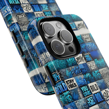 Vibrant 3D Graphic Protective Phone Case with Blue Design – Playful Accessory for Stylish Protection Compatible with iPhone 13, 14, 15 & 16 – all models including Pro, Pro Max & Plus