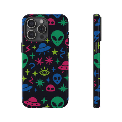 Vibrant Alien Pattern Protective Phone Case with 3D Wrap Design for Unique Expression – Stylish Protection Compatible with iPhone 13, 14, 15 & 16 – All Models Including Pro, Pro Max & Plus