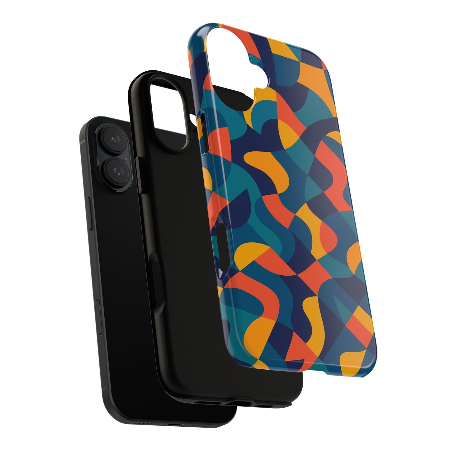 vibrant multicolour abstract phone case for stylish protection compatible with iphone 13, 14, 15 & 16 – all models including pro, pro max & plus
