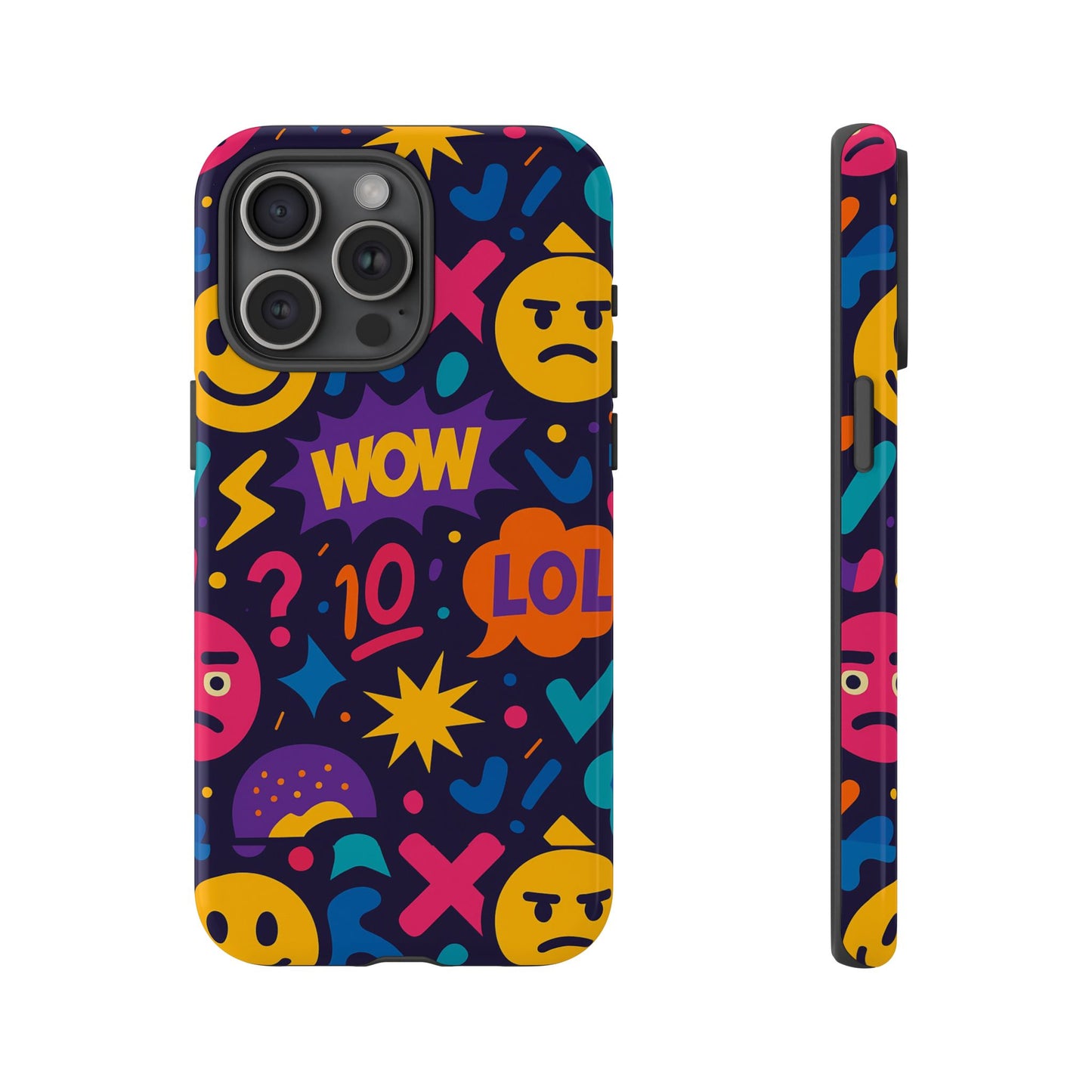 vibrant 3d emoji phone case with fun multicolour design for stylish protection compatible with iphone 13, 14, 15 & 16 – all models including pro, pro max & plus