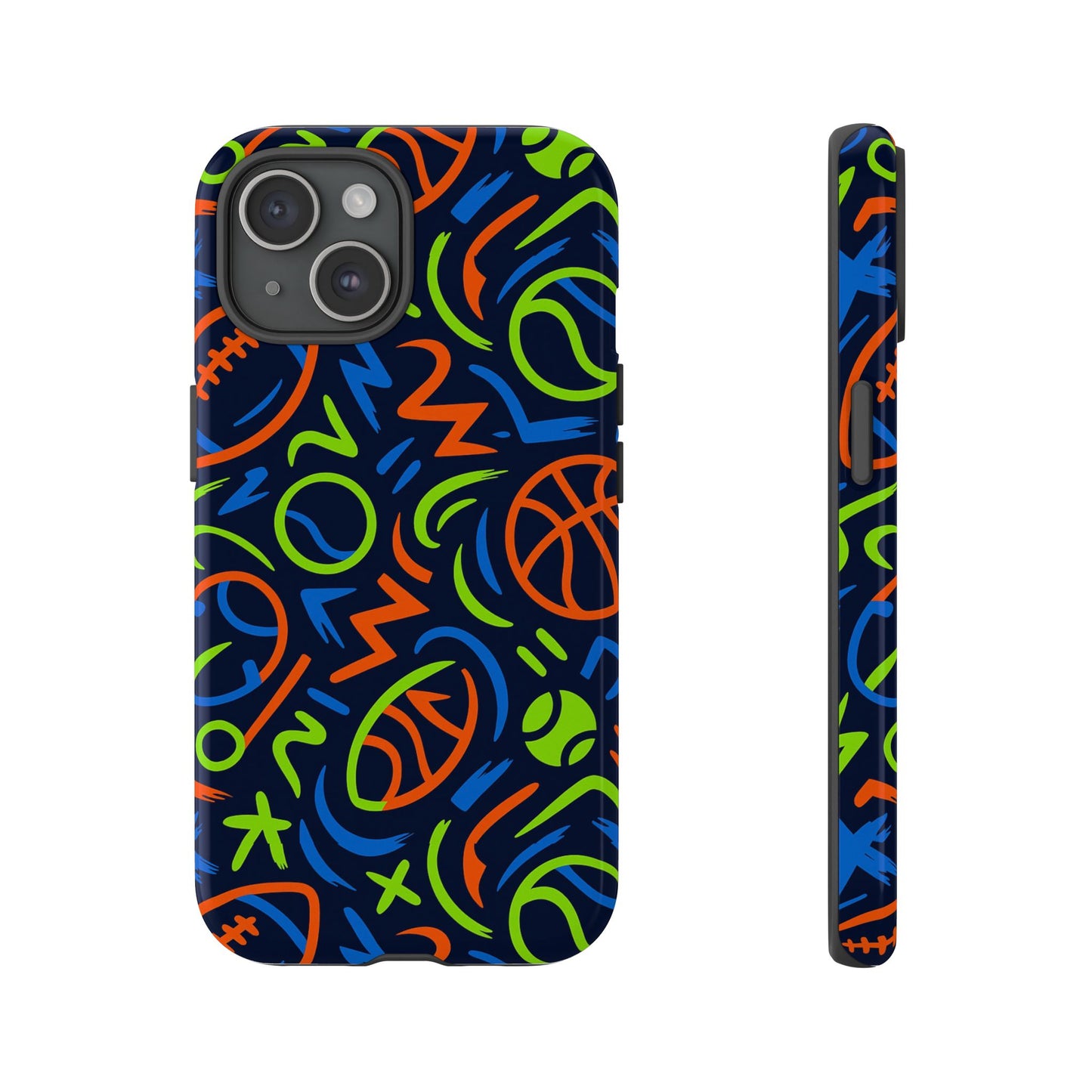 vibrant 3d wrap protective phone case with colourful sports design for unique style and expression compatible with iphone 13, 14, 15 & 16 – all models including pro, pro max & plus