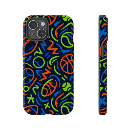 Vibrant 3D Wrap Protective Phone Case with Colourful Sports Design for Unique Style and Expression Compatible with iPhone 13, 14, 15 & 16 – all models including Pro, Pro Max & Plus