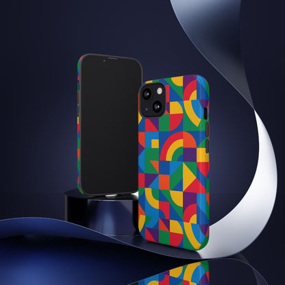 Vibrant 3D Geometric Phone Case with Bold Design Stylish Protection Accessory Compatible with iPhone 13, 14, 15 & 16 – all models including Pro, Pro Max & Plus
