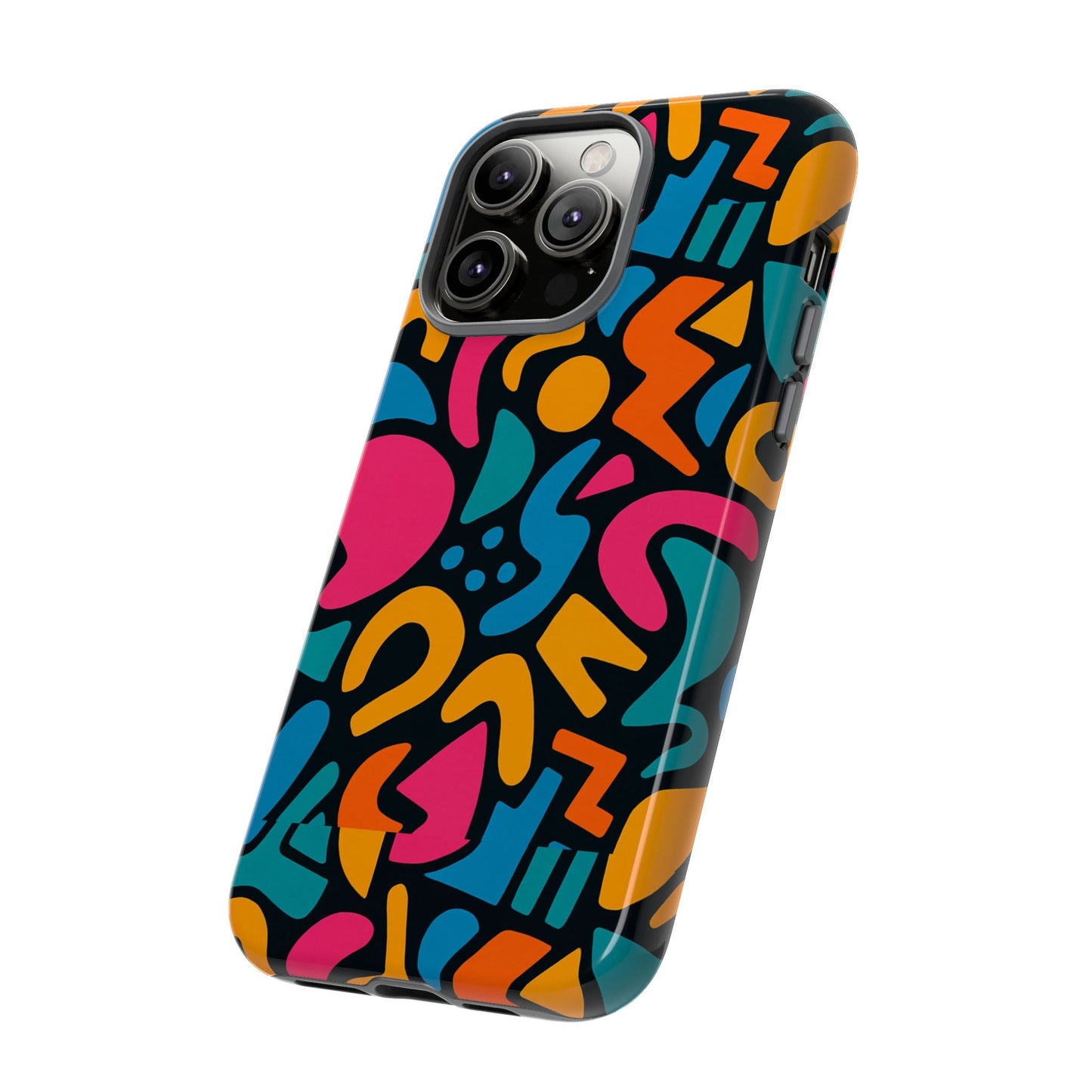 vibrant multicolour abstract 3d wrap phone case for stylish protection, unisex smartphone cover, compatible with iphone 13, 14, 15 & 16 – all models including pro, pro max & plus