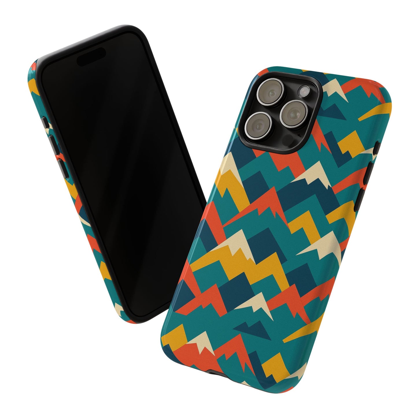 vibrant mountain pattern 3d wrap protective phone case stylish accessory for men and women compatible with iphone 13, 14, 15 & 16 – all models including pro, pro max & plus
