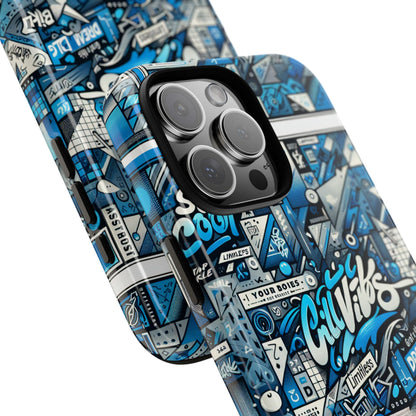 Vibrant 3D Wrap Protective Phone Case in Retro Blue Aesthetic for Stylish Protection Compatible with iPhone 13, 14, 15 & 16 – All Models Including Pro, Pro Max & Plus