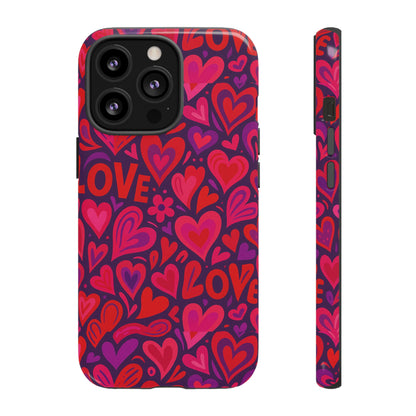 Multicolour 3D Heart Pattern Protective Phone Case for Smartphones – Vibrant Design for Stylish Protection, Compatible with iPhone 13, 14, 15 & 16 – all models including Pro, Pro Max & Plus