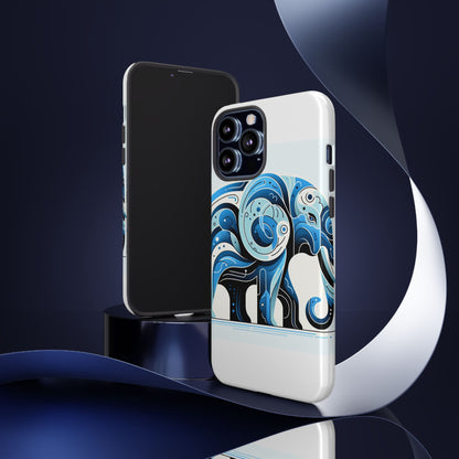Vibrant 3D Blue Elephant Design Protective Phone Case – Unique Abstract Art Style for Stylish Protection Compatible with iPhone 13, 14, 15 & 16 – all models including Pro, Pro Max & Plus