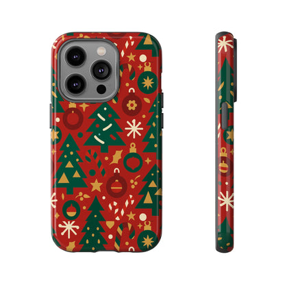 Festive Red Christmas Phone Case with 3D Wrap Design – Vibrant Protection for iPhone 13, 14, 15 & 16 – All Models Including Pro, Pro Max & Plus