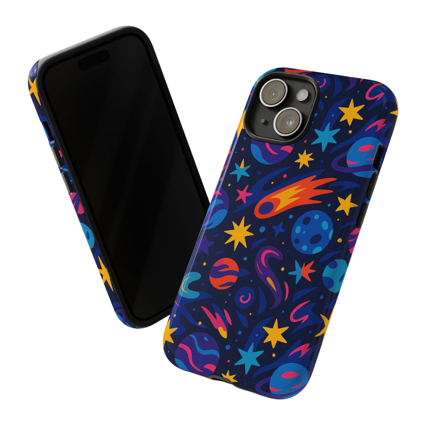 vibrant 3d space design protective phone case for stylish protection and self-expression compatible with iphone 13, 14, 15 & 16 – all models including pro, pro max & plus