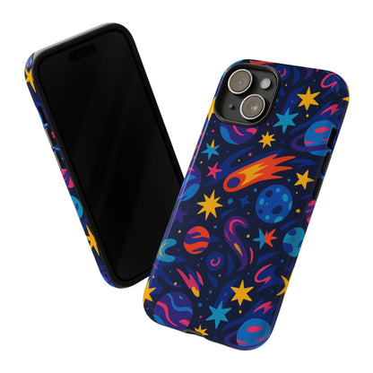 Vibrant 3D Space Design Protective Phone Case for Stylish Protection and Self-Expression Compatible with iPhone 13, 14, 15 & 16 – all models including Pro, Pro Max & Plus