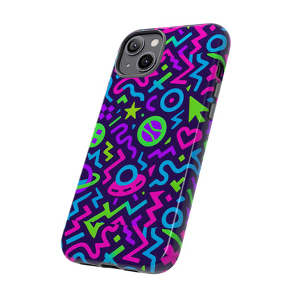 Vibrant Y2K Abstract Protective Phone Case with 3D Wrap Design for Bold Aesthetic Compatible with iPhone 13, 14, 15 & 16 – all models including Pro, Pro Max & Plus
