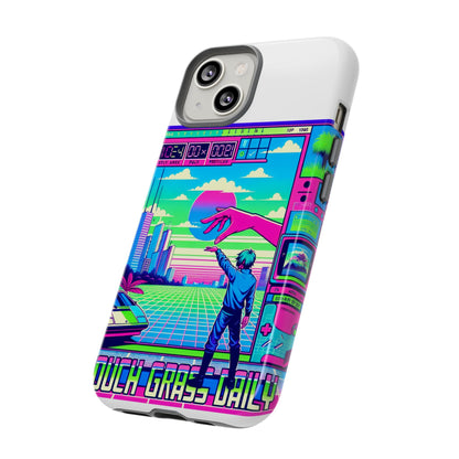 Touch Grass Daily 3D Wrap Protective Phone Case for Smartphones, Durable Shock Absorption, UV Protected, Unique Anime Design, Fun Gift for Tech Enthusiasts