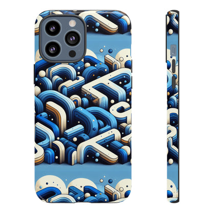 Blue Alphabet B Phone Case for Men and Women Shockproof Protective Cover with 3D Wrap Design and UV Protection
