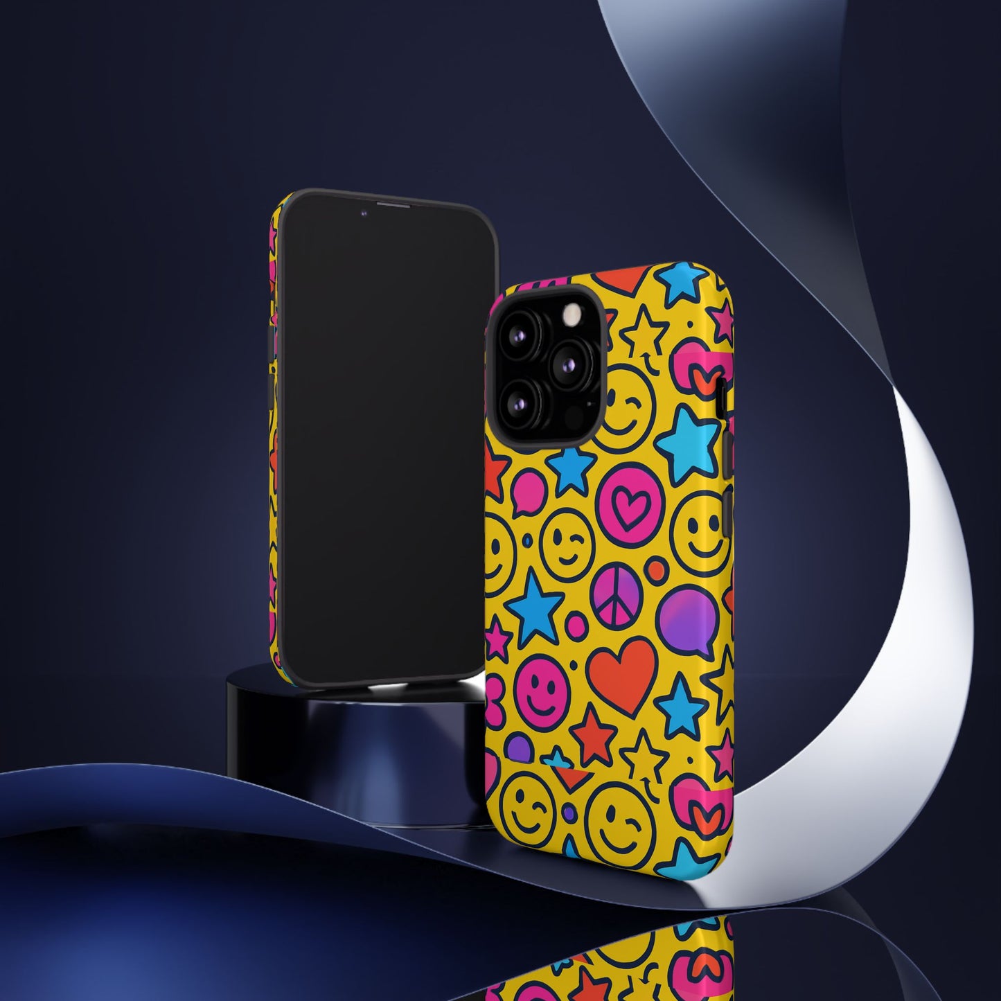 multicolour emoji protective phone case with 3d wrap design for stylish protection and individual expression compatible with iphone 13, 14, 15 & 16 – all models including pro, pro max & plus
