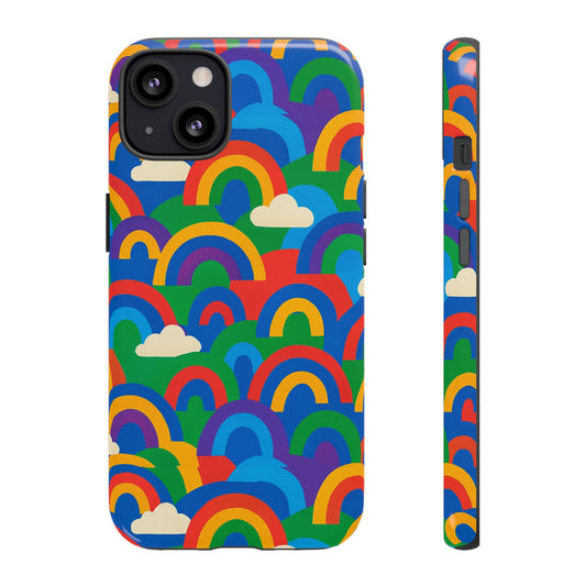 Multicolour 3D Rainbow Phone Case for Trendy Men and Women Unique Playful Design Stylish Protection Compatible with iPhone 13, 14, 15 & 16 – all models including Pro, Pro Max & Plus
