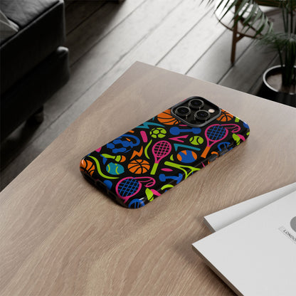 Vibrant 3D Sport-Themed Protective Phone Case in Multicolour Design for Active Lifestyle Compatible with iPhone 13, 14, 15 & 16 – All Models Including Pro, Pro Max & Plus