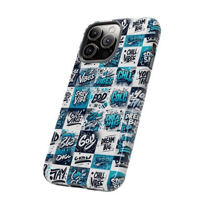 Vibrant 3D Wrap Phone Case in Blue with Playful Retro Design for Stylish Protection Compatible with iPhone 13, 14, 15 & 16 – all models including Pro, Pro Max & Plus