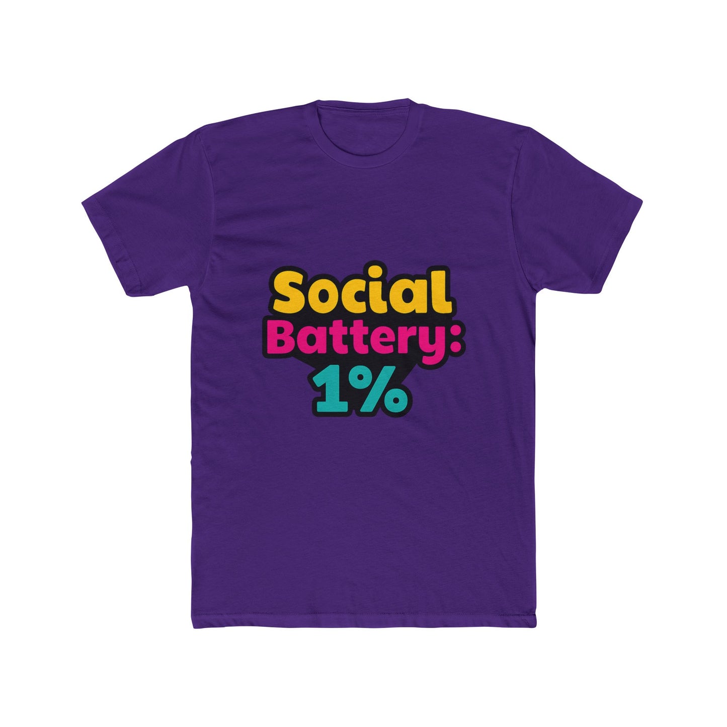 social battery 1% meme unisex t-shirt – multicolor graphic tee, funny casual tee for men and women, humorous t-shirt for everyday wear, sizes s-xxl