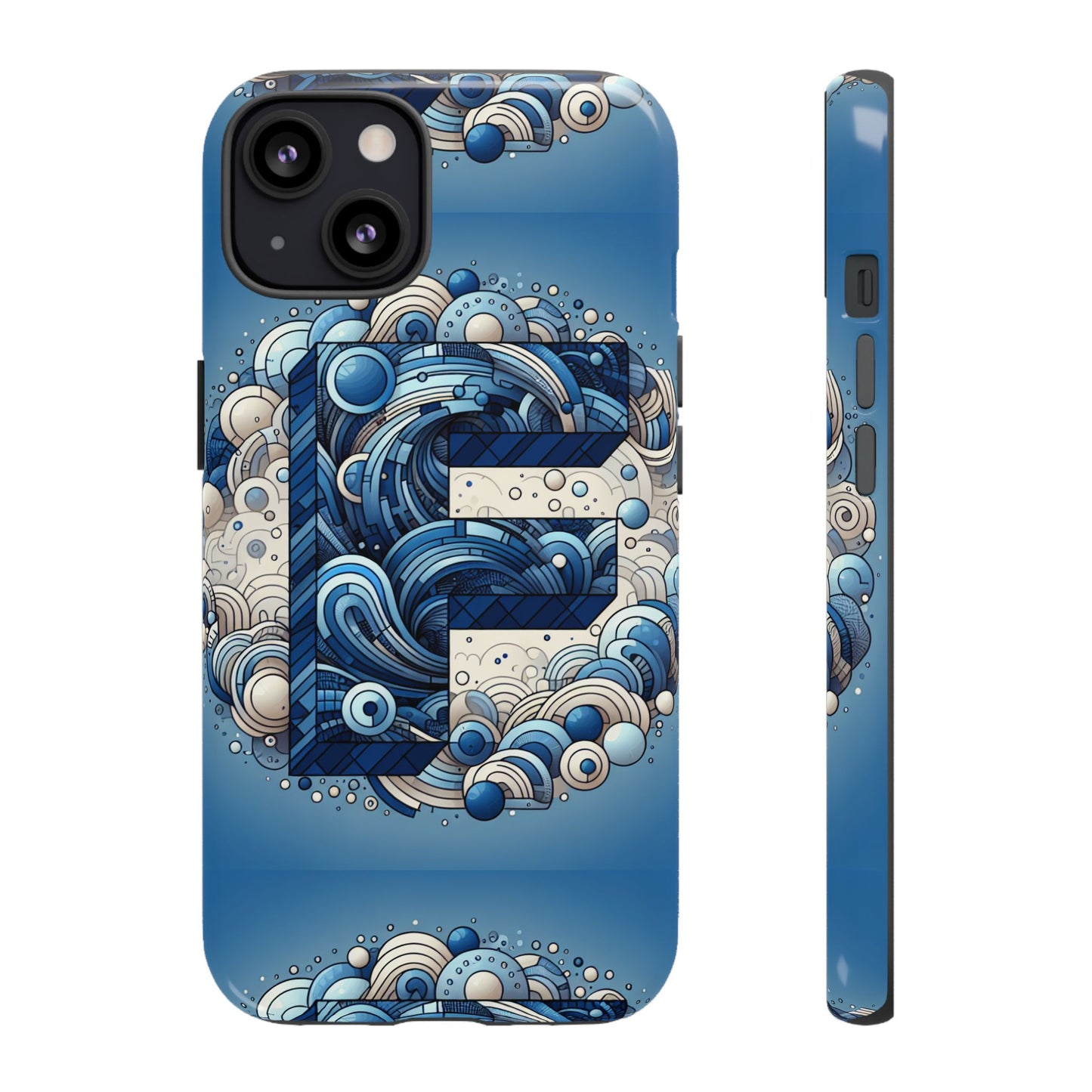 blue alphabet f phone case for iphone and android durable shockproof cover with 3d wrap design and uv protection