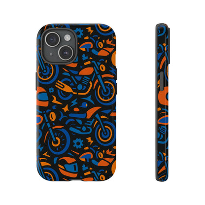 Vibrant Motorcycle Phone Case in Multicolour Design for Stylish Protection Compatible with iPhone 13, 14, 15 & 16 – All Models Including Pro, Pro Max & Plus