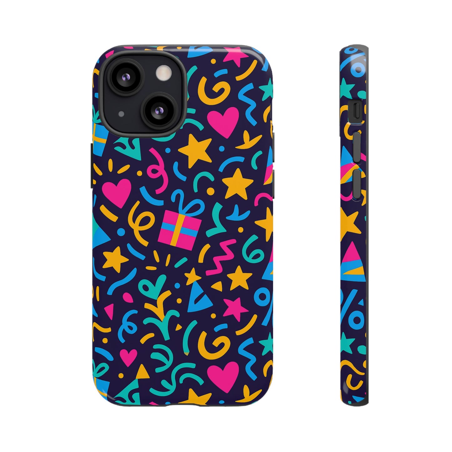 vibrant multicolour retro phone case with fun 3d design for stylish protection and unique expression compatible with iphone 13, 14, 15 & 16 – all models including pro, pro max & plus