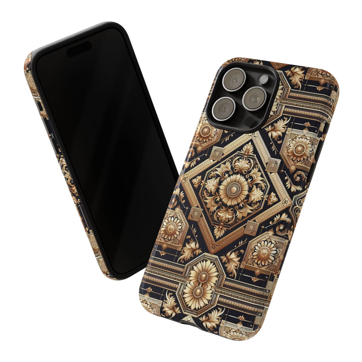 pattern image 1 vibrant shockproof phone case for anime and comic fans, retro baroque style, durable finish, compatible with iphone 13, 14, 15 & 16 – all models including pro, pro max & plus
