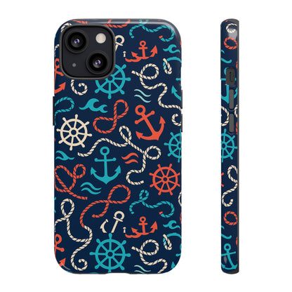 Nautical Themed 3D Wrap Protective Phone Case for Smartphones, Stylish Accessory for Everyday Use, Compatible with iPhone 13, 14, 15 & 16 – all models including Pro, Pro Max & Plus