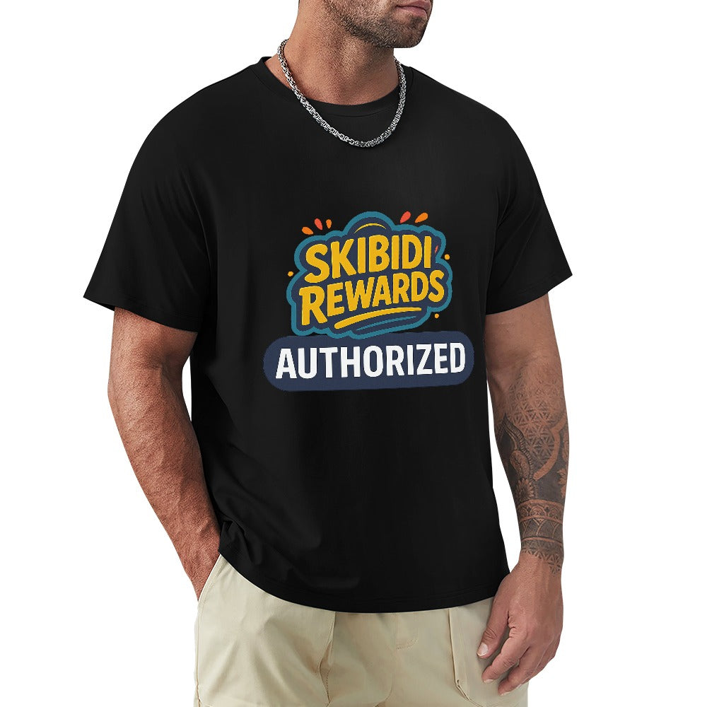men's t-shirt 100% cotton skibidi rewards authorized graphic tee for casual wear, comfortable fit, vibrant design, ideal for everyday activities and fitness enthusiasts