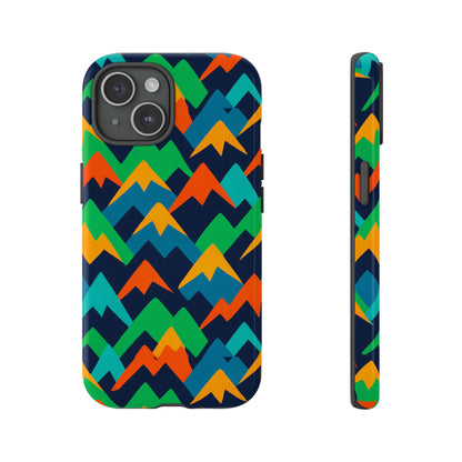 Vibrant Mountain Design Protective Phone Case with Colourful Abstract Pattern for Stylish Protection Compatible with iPhone 13, 14, 15 & 16 – All Models Including Pro, Pro Max & Plus