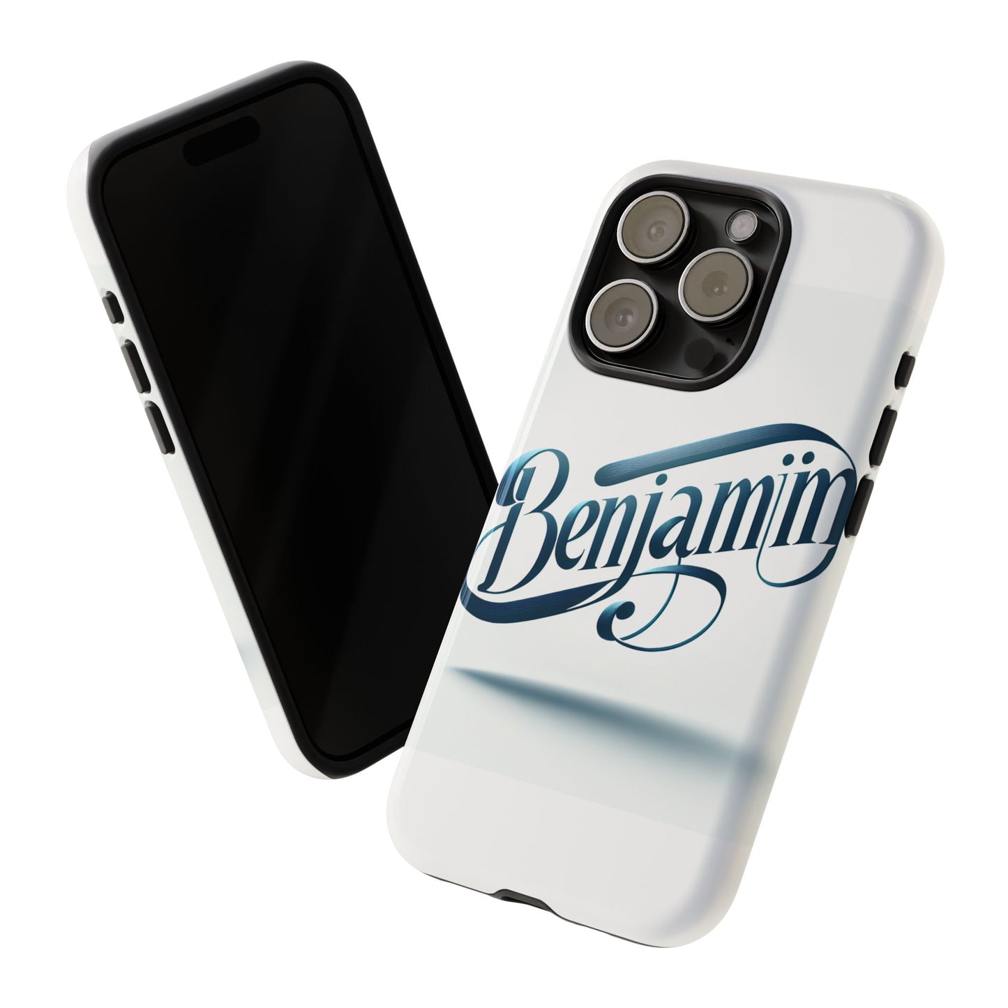 vibrant 3d typography protective phone case in blue – stylish protection for smartphones compatible with iphone 13, 14, 15 & 16 – all models including pro, pro max & plus