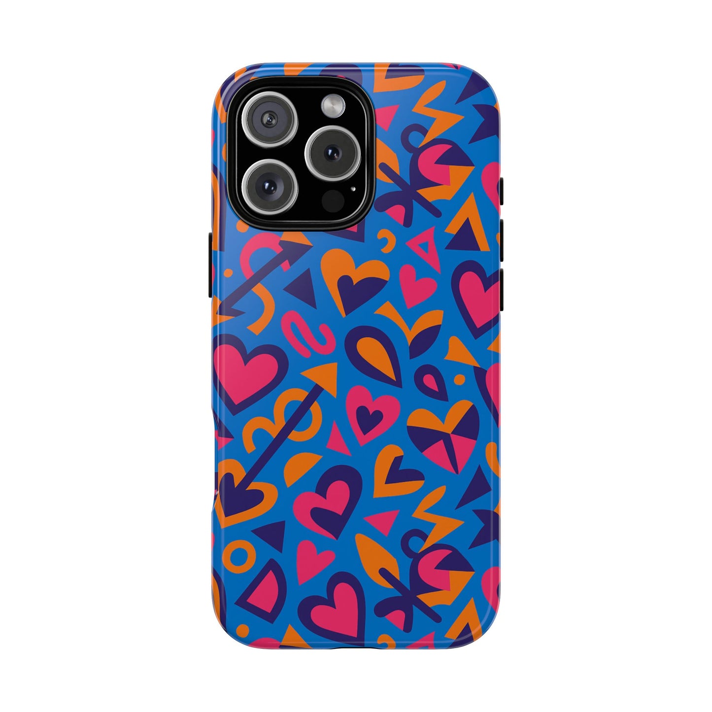 multicolour 3d love design phone case for men and women stylish protection accessory compatible with iphone 13, 14, 15 & 16 – all models including pro, pro max & plus