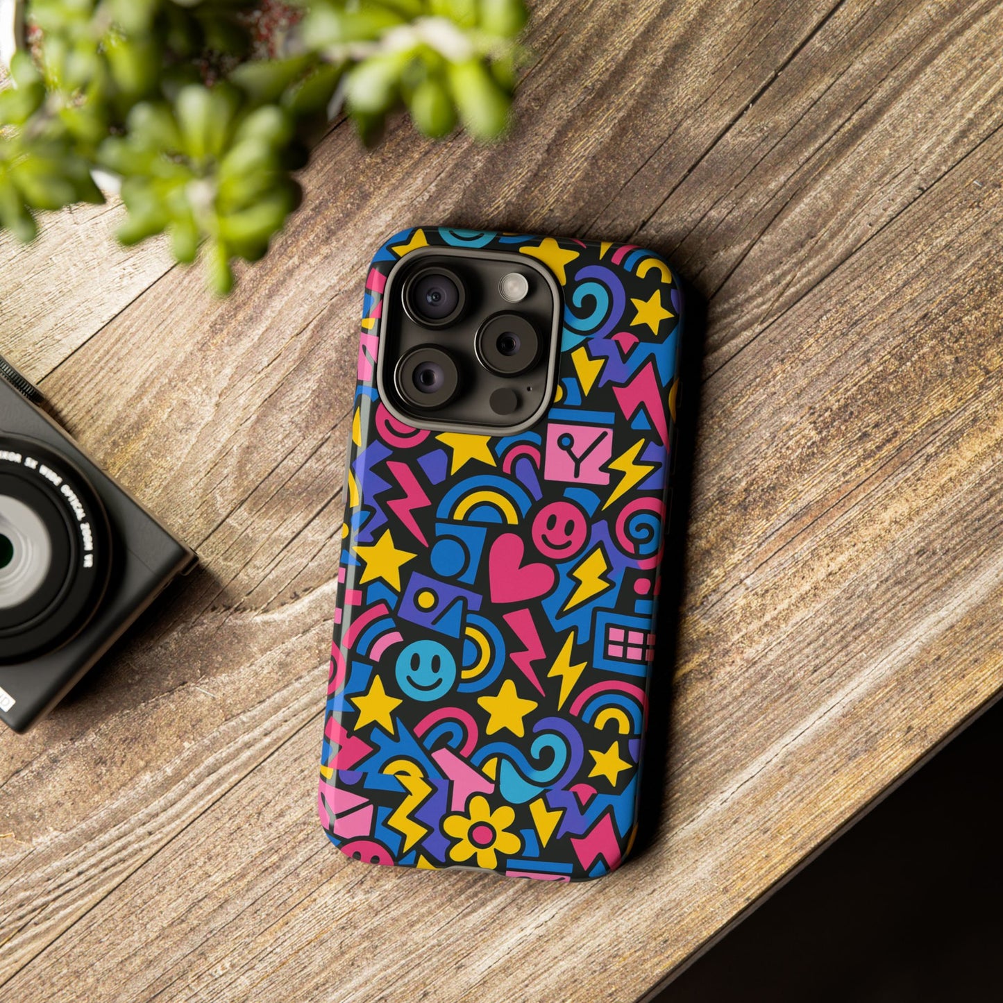 vibrant multicolour cartoon protective phone case – playful 3d design for stylish protection – compatible with iphone 13, 14, 15 & 16 – all models including pro, pro max & plus