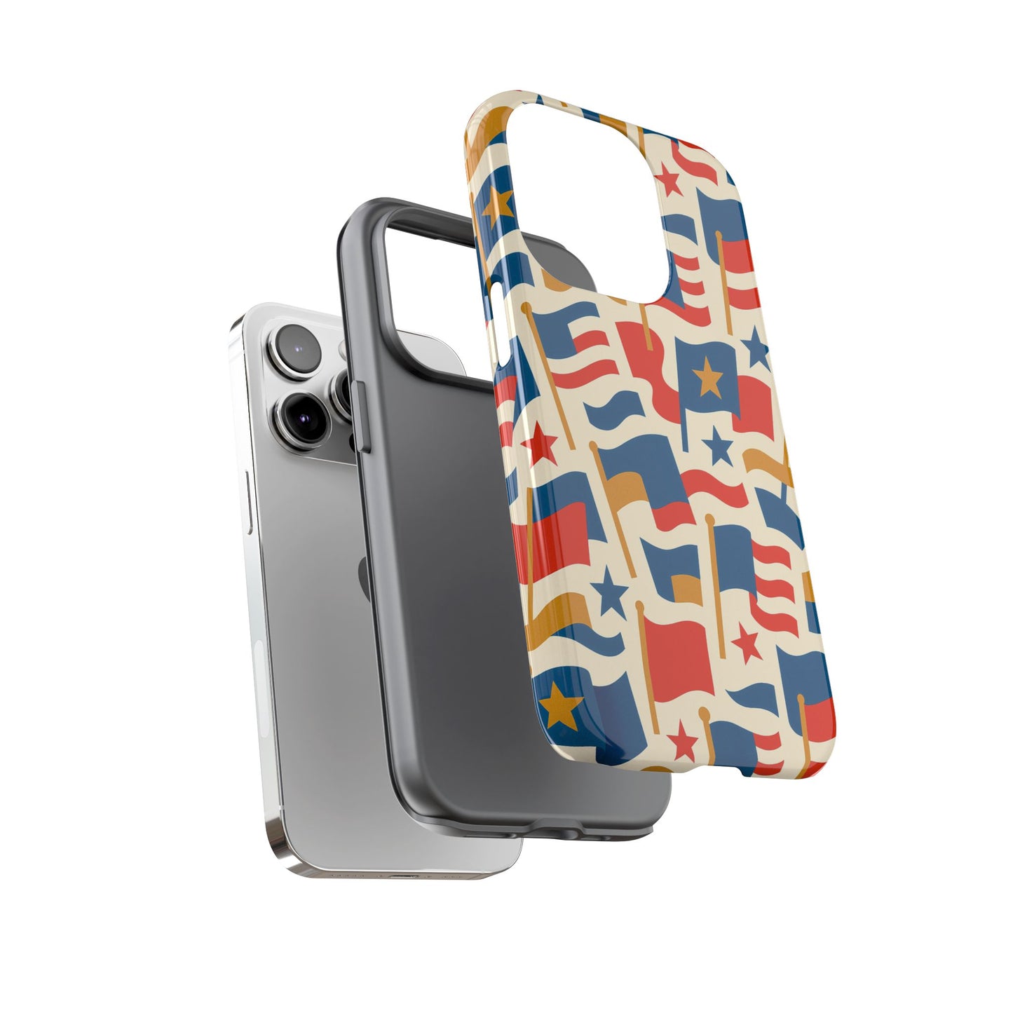 multicolour flag print protective phone case – stylish durable design for unique self-expression compatible with iphone 13, 14, 15 & 16 – all models including pro, pro max & plus