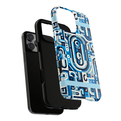 Blue Alphabet U Letter Phone Case with 3D Wrap UV Protected Shock Absorption for Kids and Teenagers