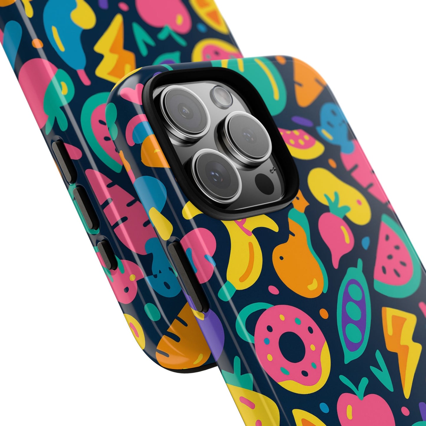vibrant 3d fruit pattern protective phone case colourful accessory for stylish individuals compatible with iphone 13, 14, 15 & 16 – all models including pro, pro max & plus