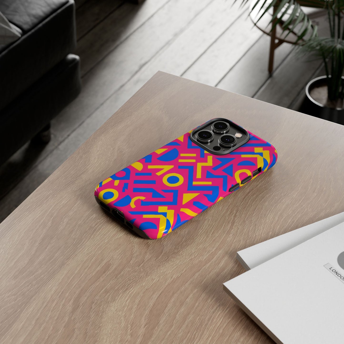 vibrant geometric 3d wrap protective phone case with multicolour design for unique style compatible with iphone 13, 14, 15 & 16 – all models including pro, pro max & plus