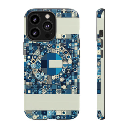 Blue Alphabet E Letter Phone Case with 3D Wrap and Shock Absorption for Kids and Teens Stylish Protective Cover